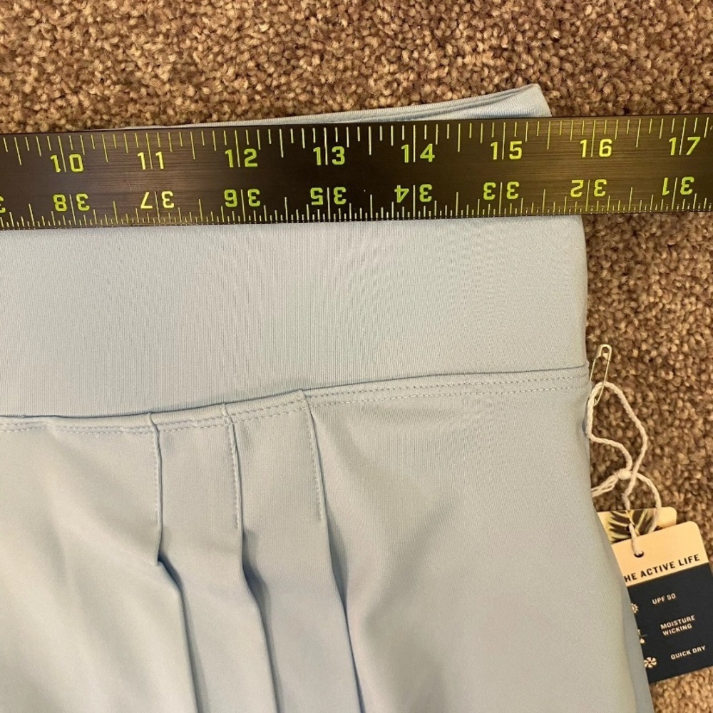 Tommy Bahama Womens Pull On Side Pleated Light Blue Active Skort Size M - NWT - Picture 10 of 14